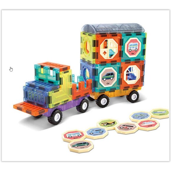 STEM Learning-Magic Magnetic, 42 Pc Tiles,  Ages 3+, Kids Building Toy NEW - Picture 5 of 11